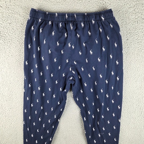 POLO RALPH LAUREN Pants Mens M Blue Pajama Pony All Over Print Lounge Cotton - Picture 12 of 12